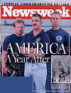Major September 2002 US news magazine covers one year after the September 11, 2001 terrorist attacks.