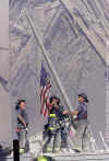 New York City Fire Department Firefighter Images - Sept/Oct/Nov/Dec - Images of brave FDNY firefighters on Sept. 11th 2001 and the weeks following. Plus the story of the photo of three firefighters raising the American flag at WTC's Ground Zero. The September 11th 2001 terror attack on America news archive images, pictures, graphs, and photos are copyrighted.