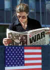 Click on the newspaper image for a larger image. On September 11, 2001 US Newspapers print same day Extra editions and Americans read about the terrorist attacks on New York City and The Pentagon.