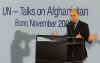 Click on the November 26th photo of Afghan spokesman Fawzi in Bonn for a larger image.