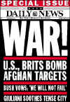 October 7, 2001 U.S.A Strikeback Archives - Includes a timeline of events leading up to the strikes, newspaper front covers, TV images, maps, graphs, and President Bush's Oct. 7th speech to the nation. The September 11th 2001 terror attack on America news archive images, pictures, graphs, and photos are copyrighted.