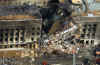 The Pentagon Air View Image © AP. In the aftermath of the September 11, 2001 terrorist attacks on The Pentagon in Washington D.C., an overhead photograph shows the damage in the attack area in the 09-11-2001 terrorist attack.