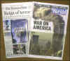 Click on the newspaper front page headlines photo for a larger image. On September 11, 2001 US Newspapers print same day Extra editions and Americans read about the terrorist attacks on New York City and The Pentagon.